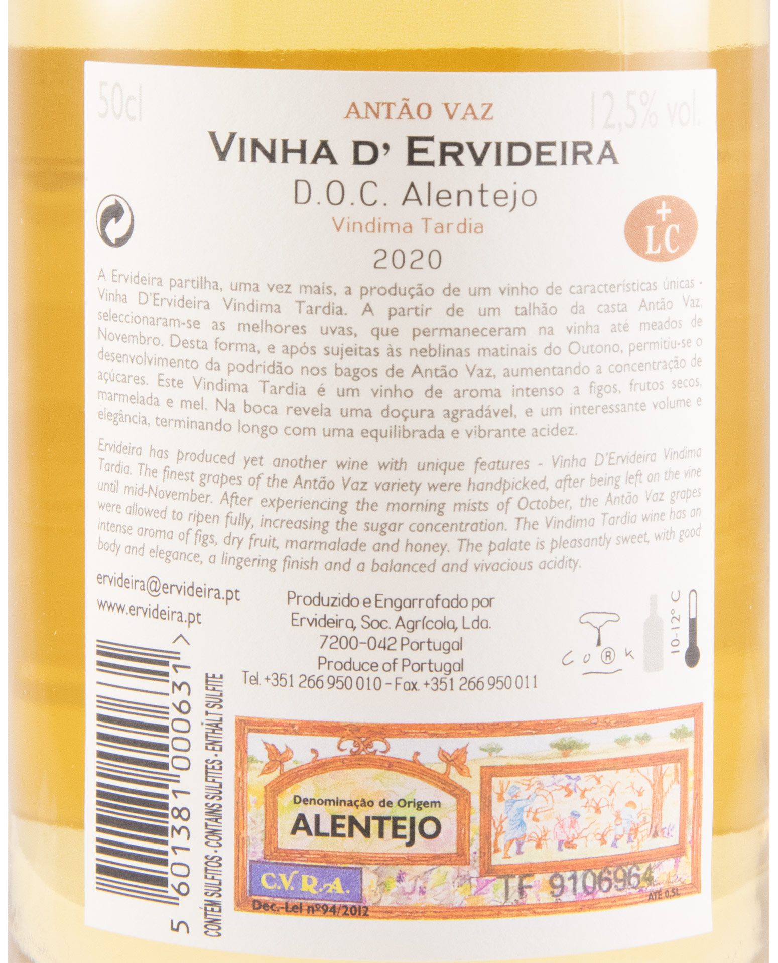 2020 Vinha D'Ervideira Vindima Tardia branco 50cl