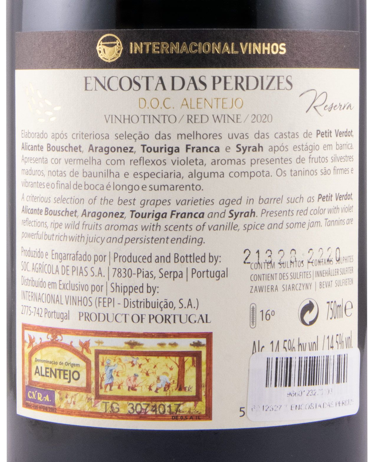 2020 Encosta das Perdizes Reserva red
