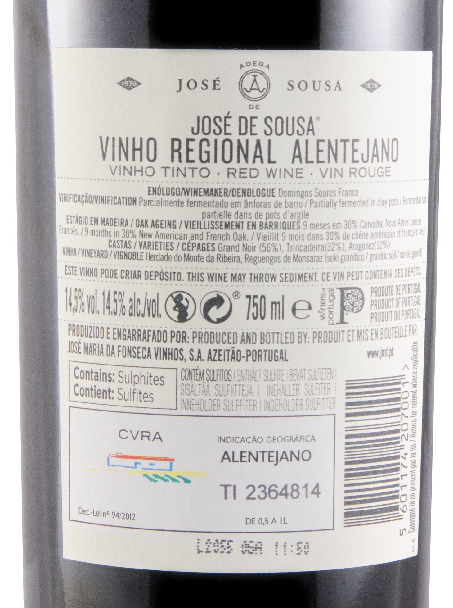 2019 José Maria da Fonseca José de Sousa tinto