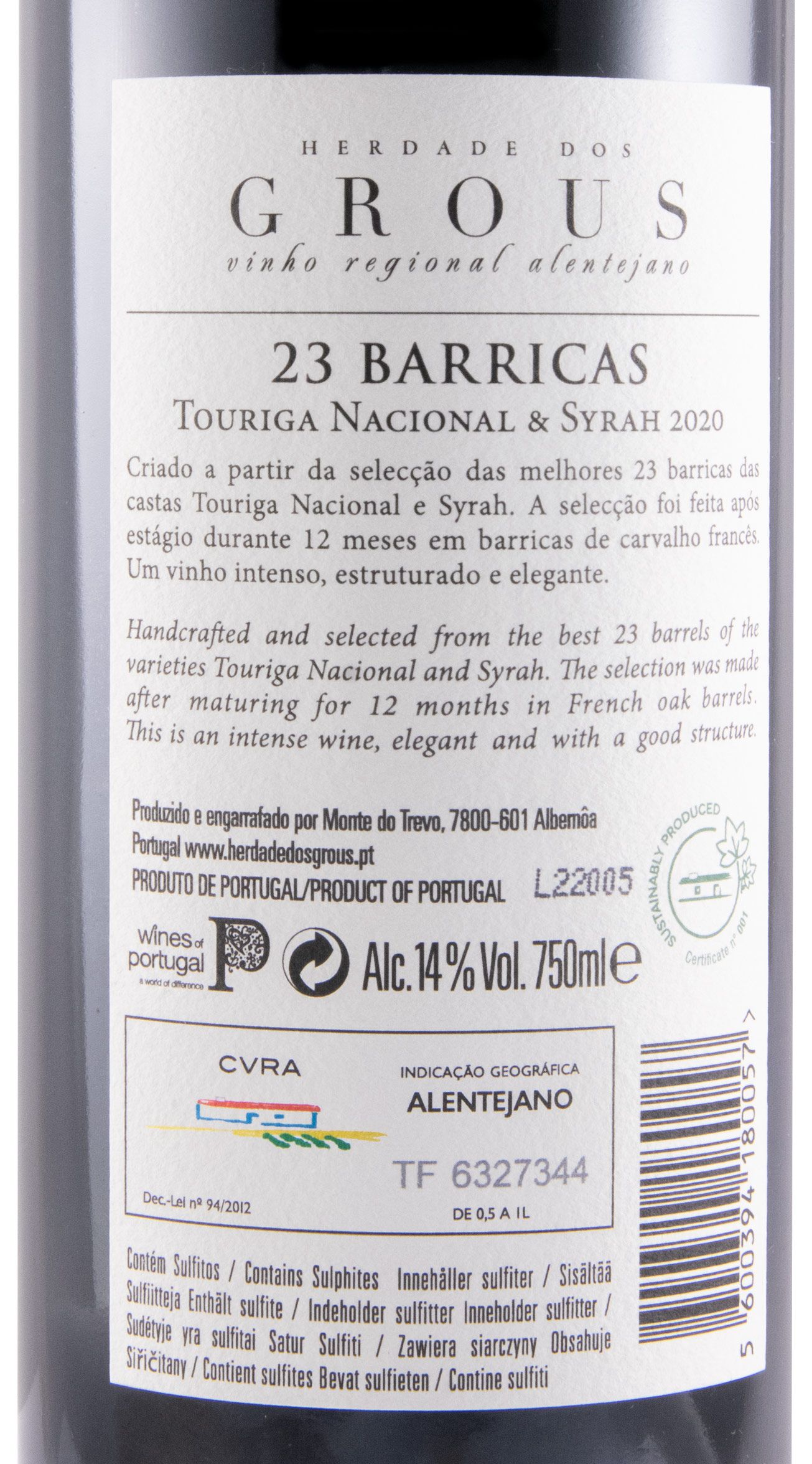 2020 Herdade dos Grous 23 Barricas red