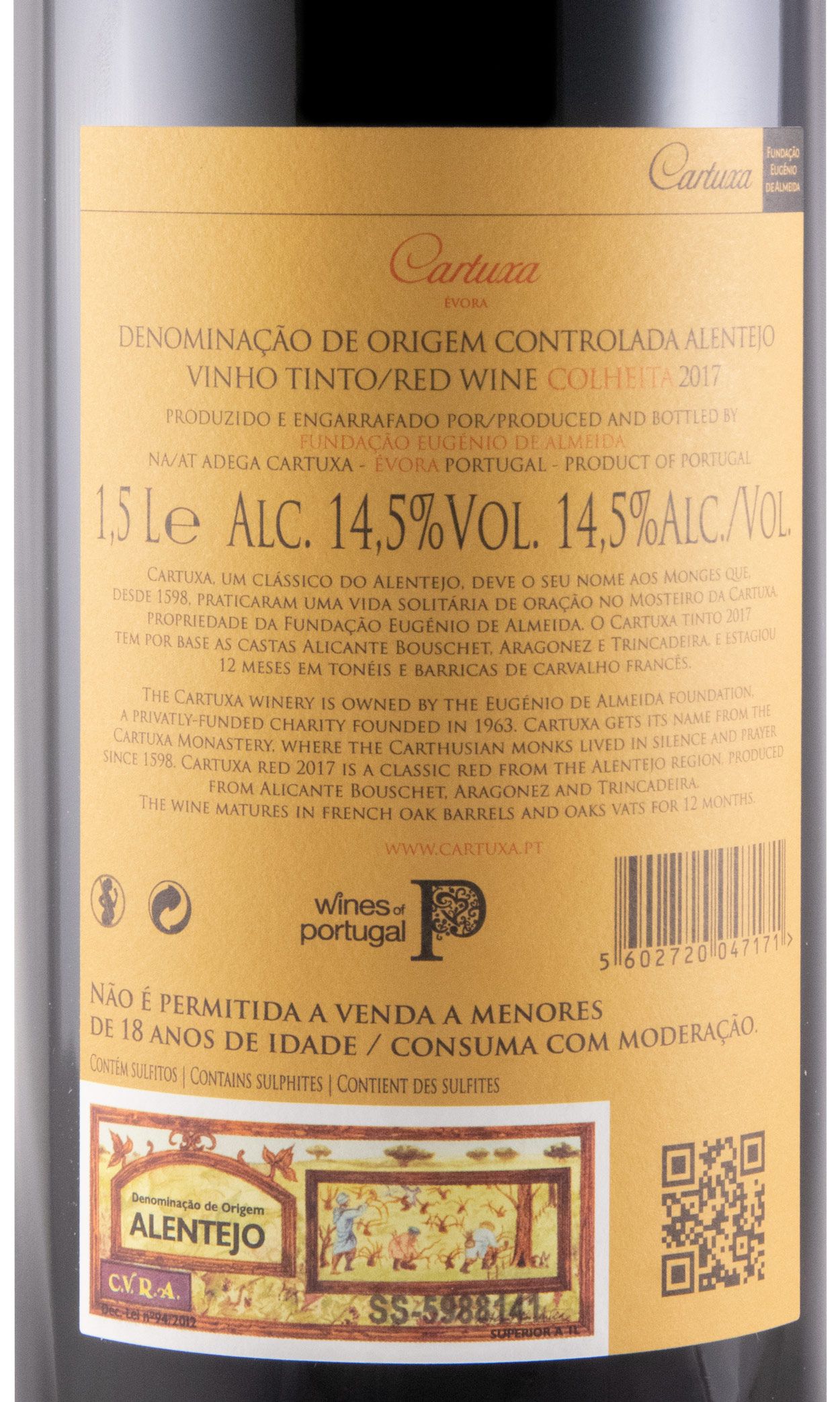 2017 Cartuxa red (wooden case) 1.5L
