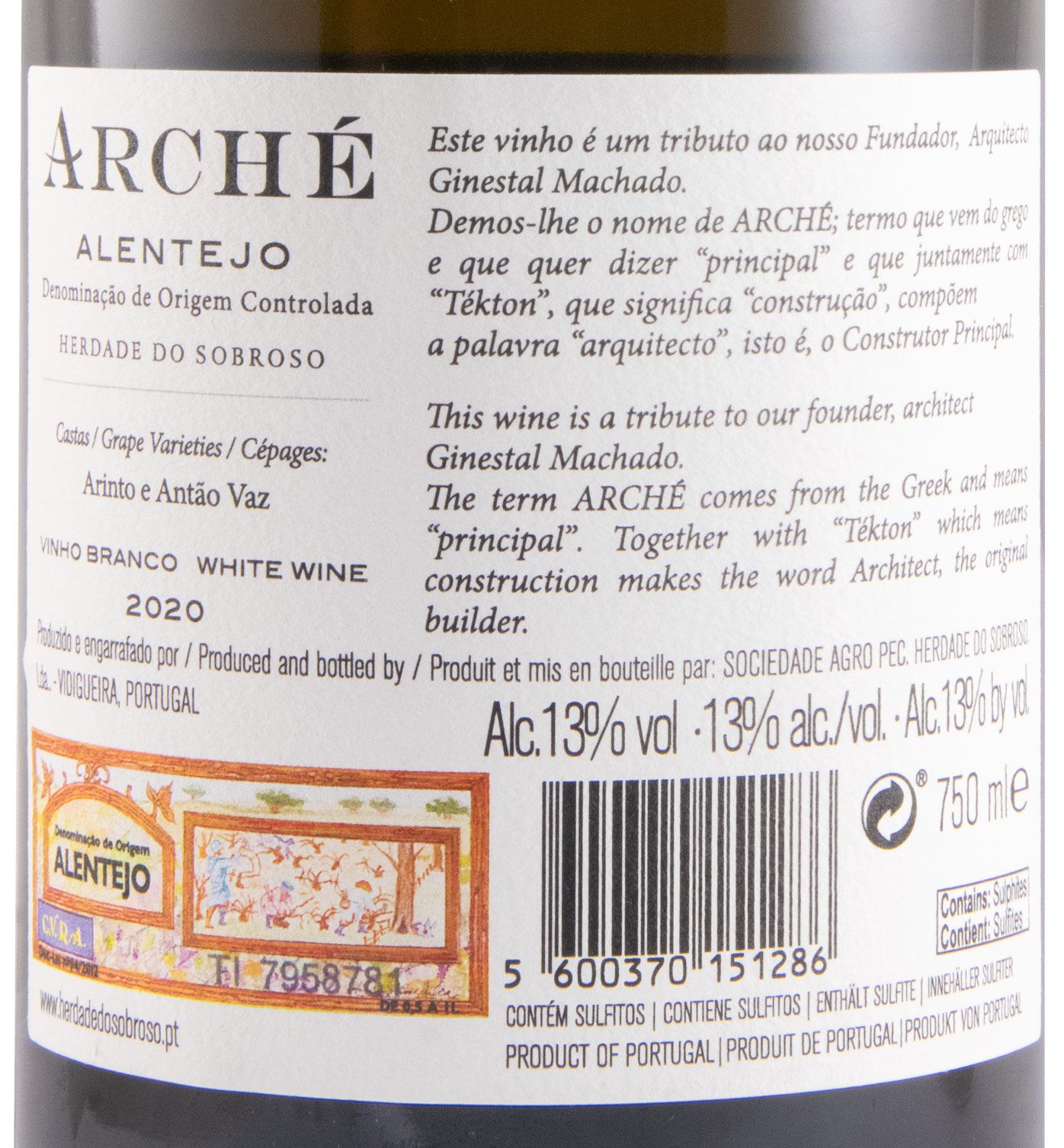 2020 Herdade do Sobroso Arché white