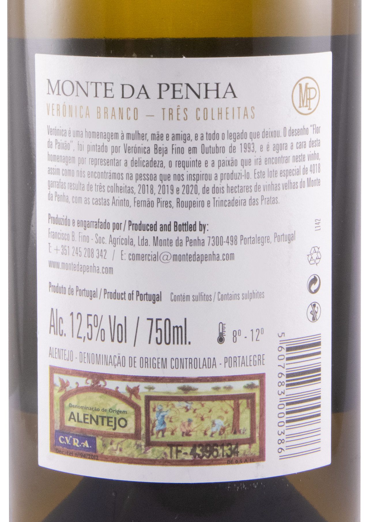 Monte da Penha Verónica Três Colheitas 2018/19/20 branco