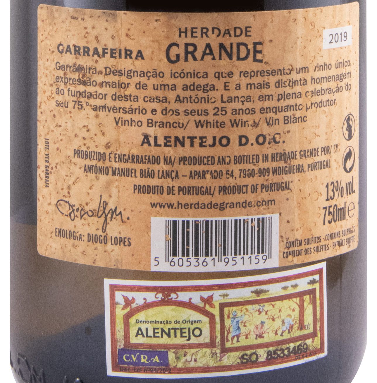 2019 Herdade Grande Garrafeira white