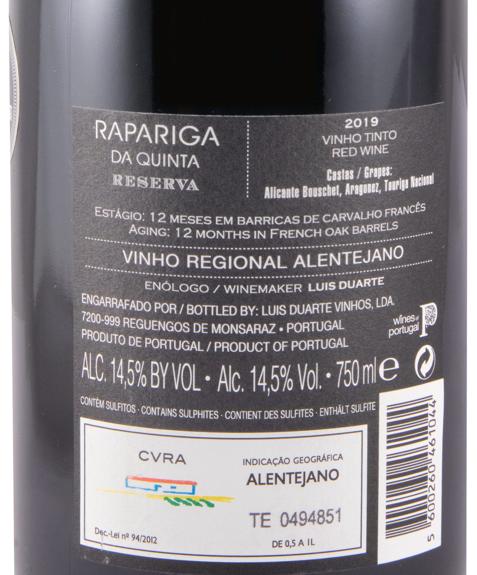 2019 Rapariga da Quinta Reserva tinto