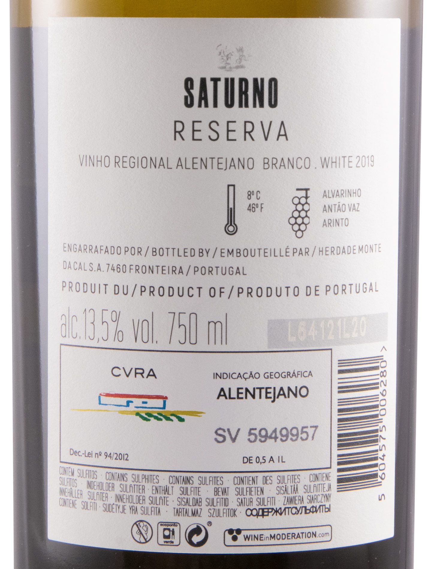 2019 Saturno Reserva white