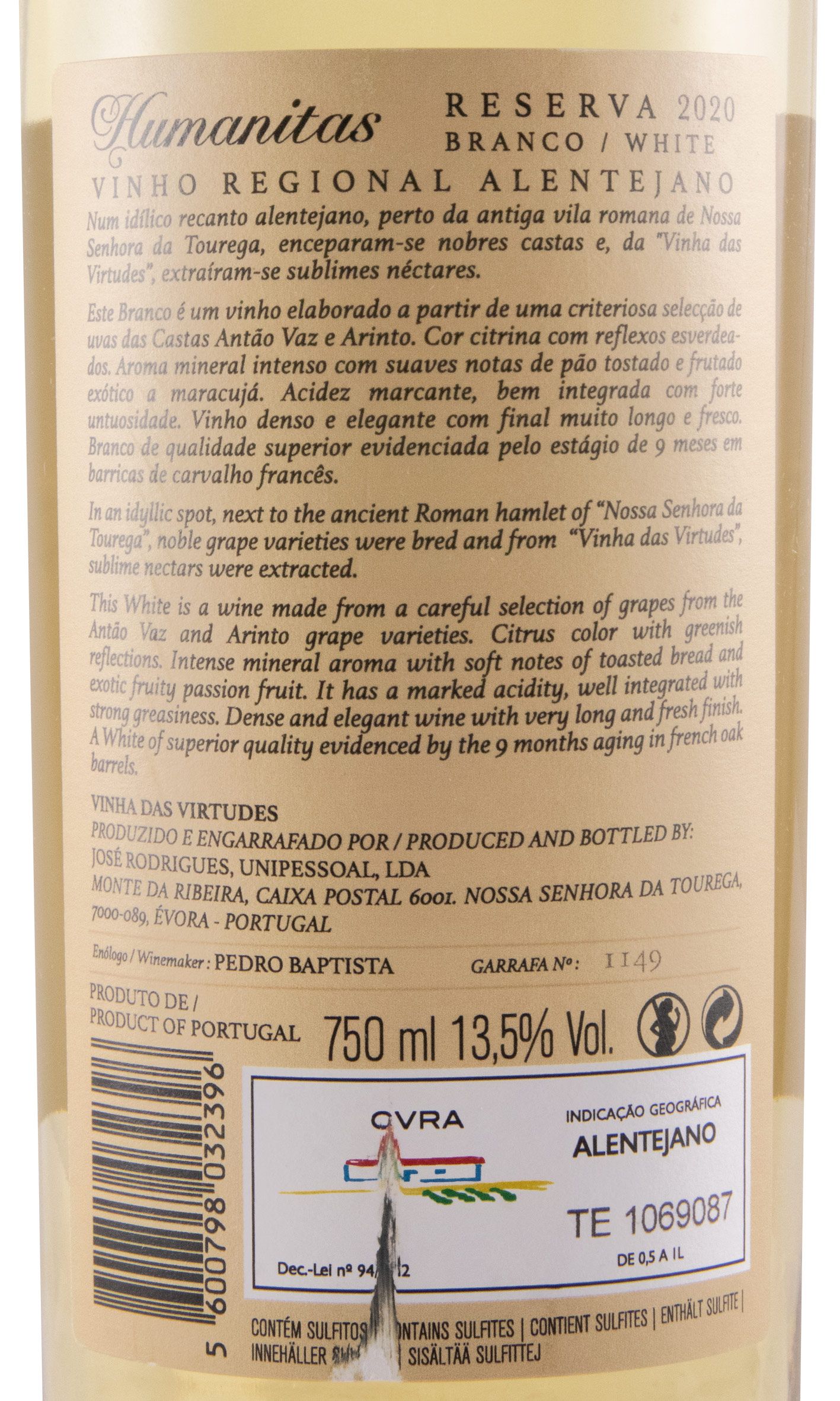 2020 Humanitas Reserva branco