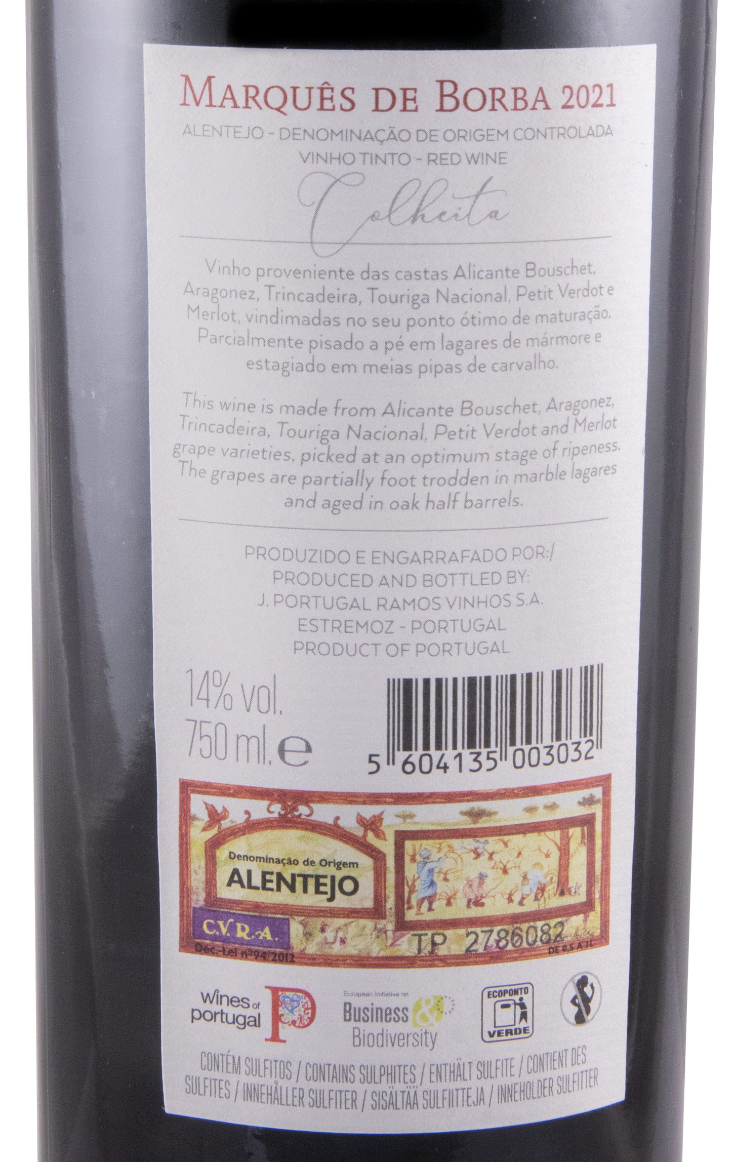 2021 João Portugal Ramos Marquês de Borba red (damaged label)