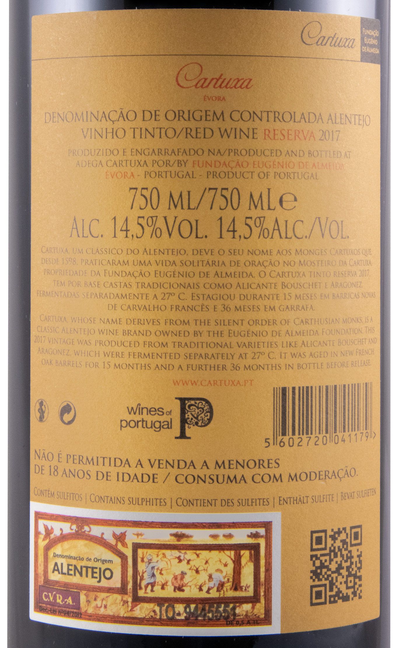 2017 Cartuxa Reserva red