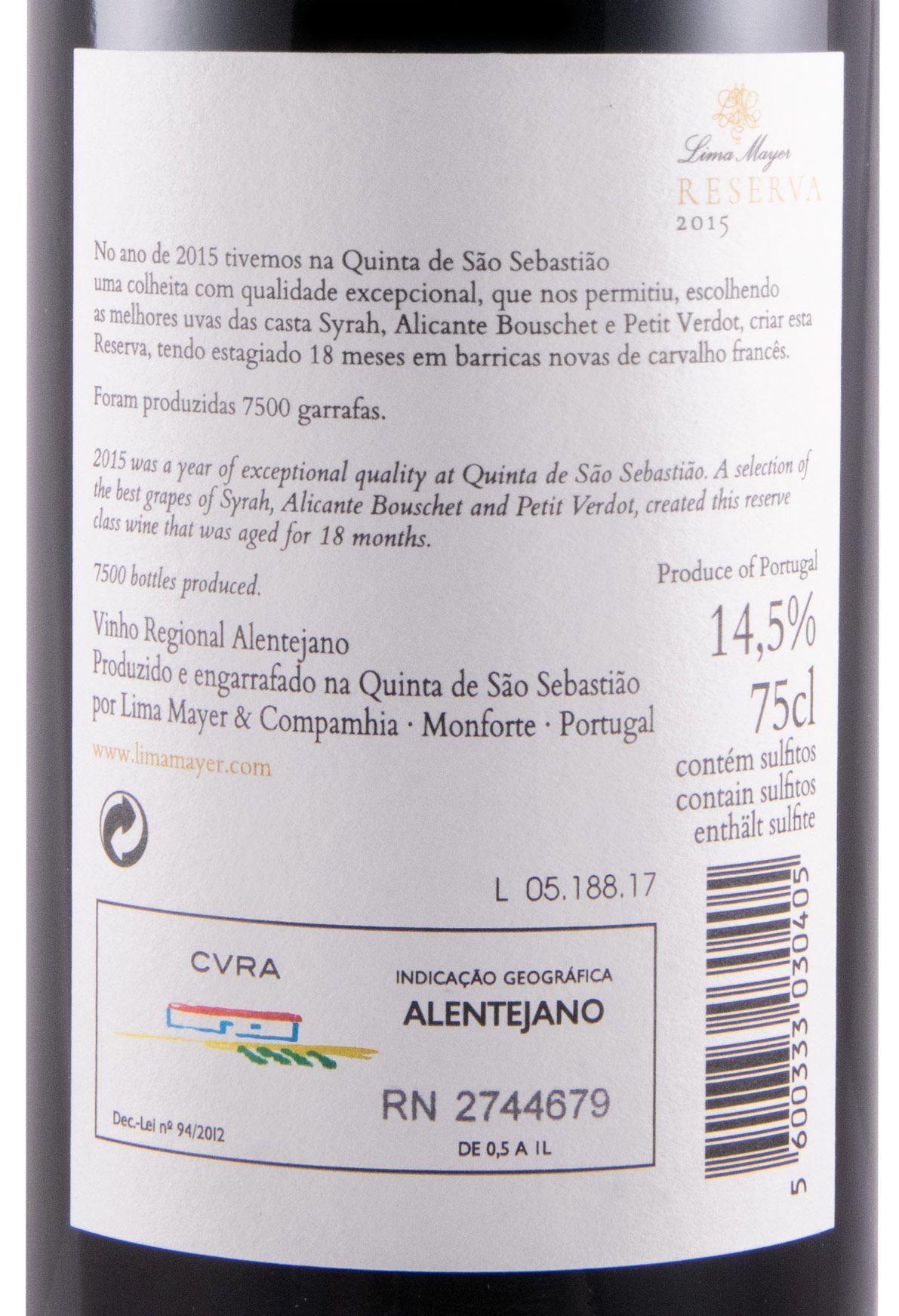 2015 Lima Mayer Reserva tinto