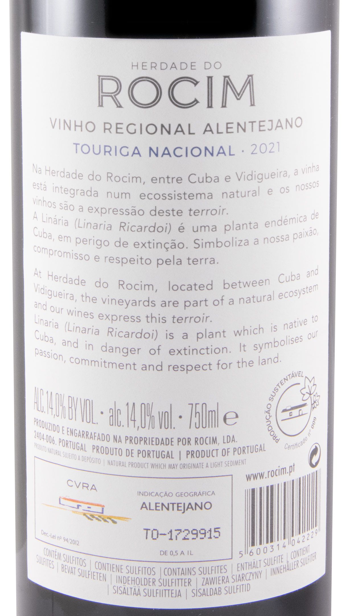 2021 Herdade do Rocim Touriga Nacional red