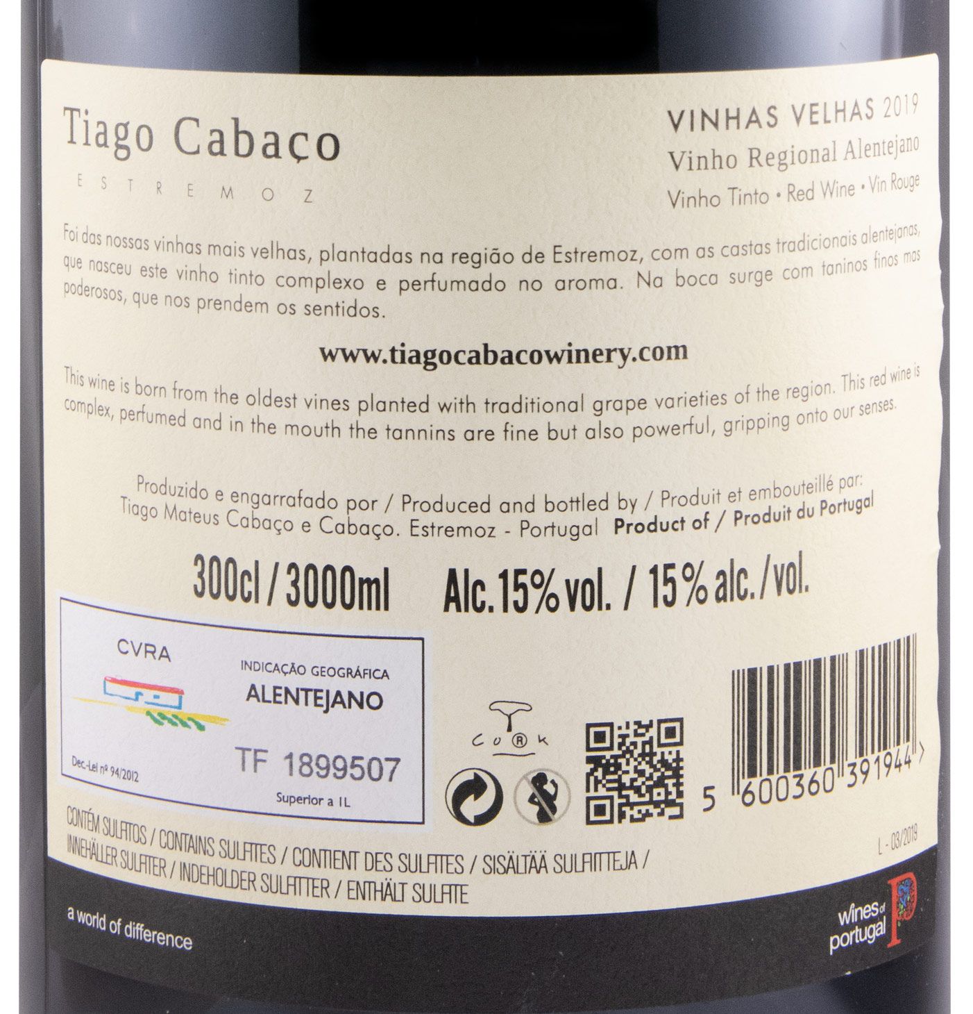 2019 Tiago Cabaço Vinhas Velhas red 3L