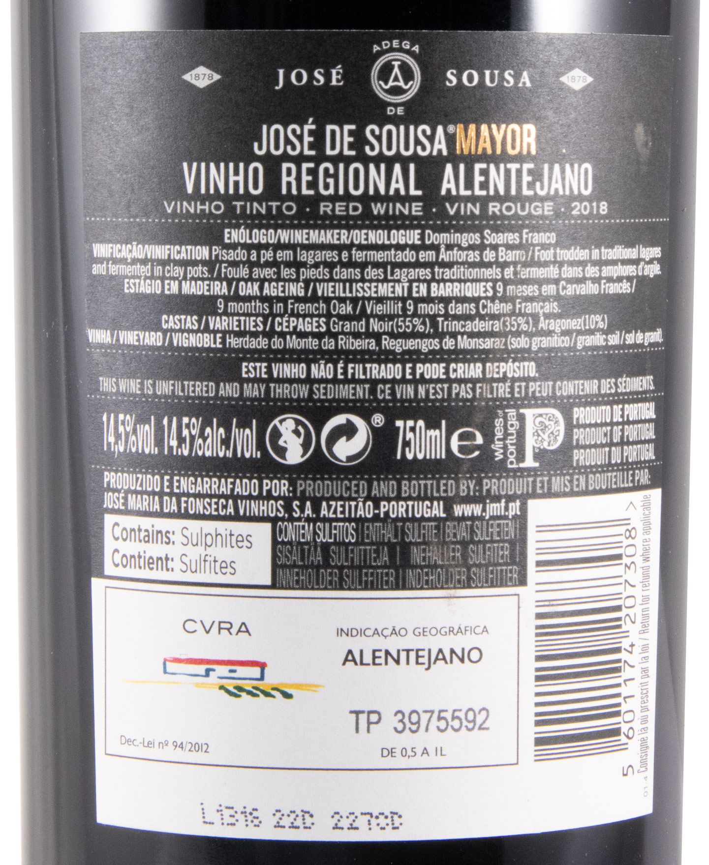 2018 José Maria da Fonseca José de Sousa Mayor tinto