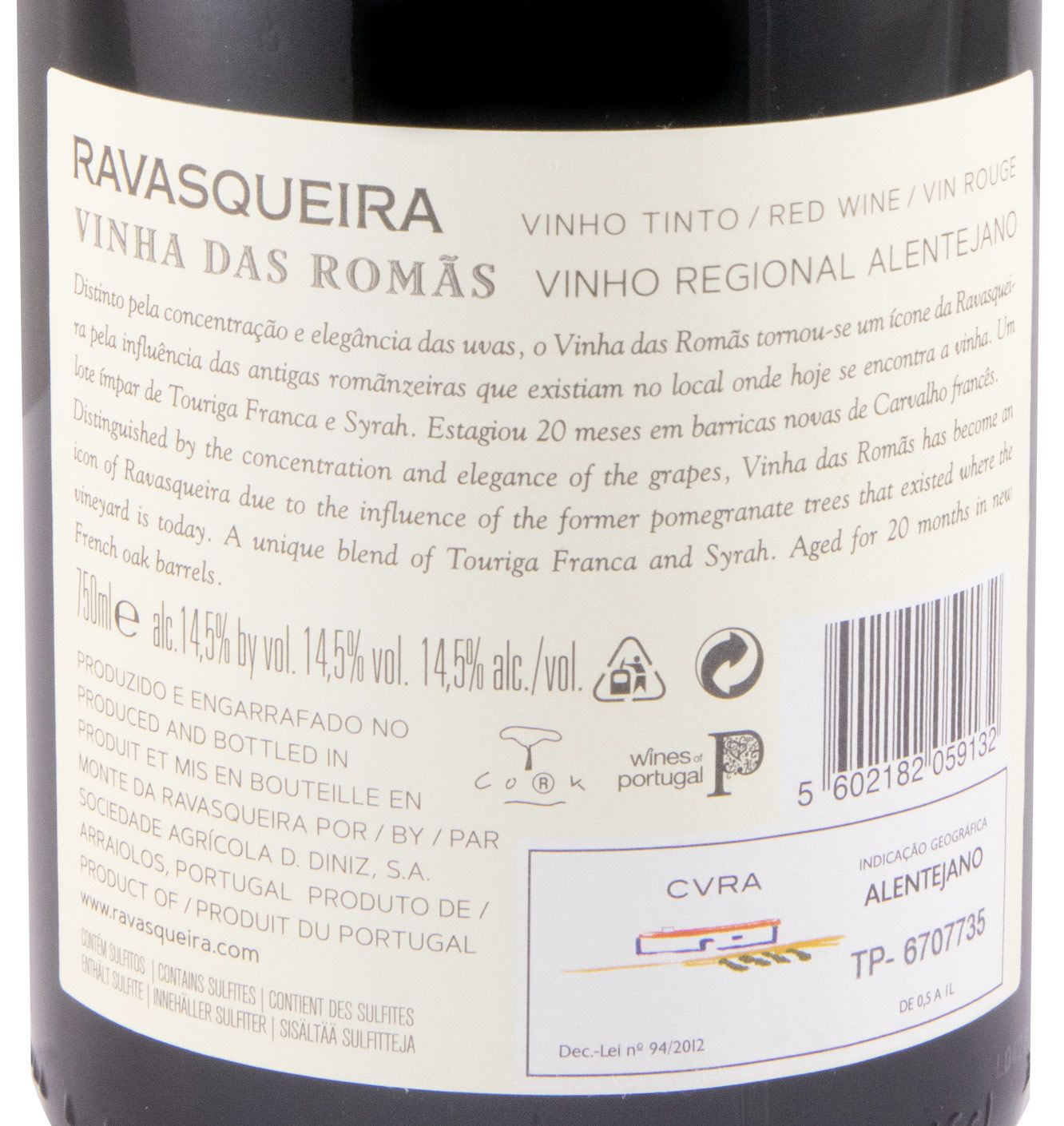 2020 Ravasqueira Vinha das Romãs red