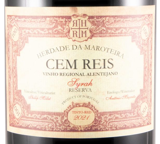 2021 Herdade da Maroteira Cem Reis Syrah Reserva tinto 1,5L