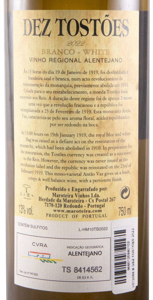 2022 Herdade da Maroteira Dez Tostões white