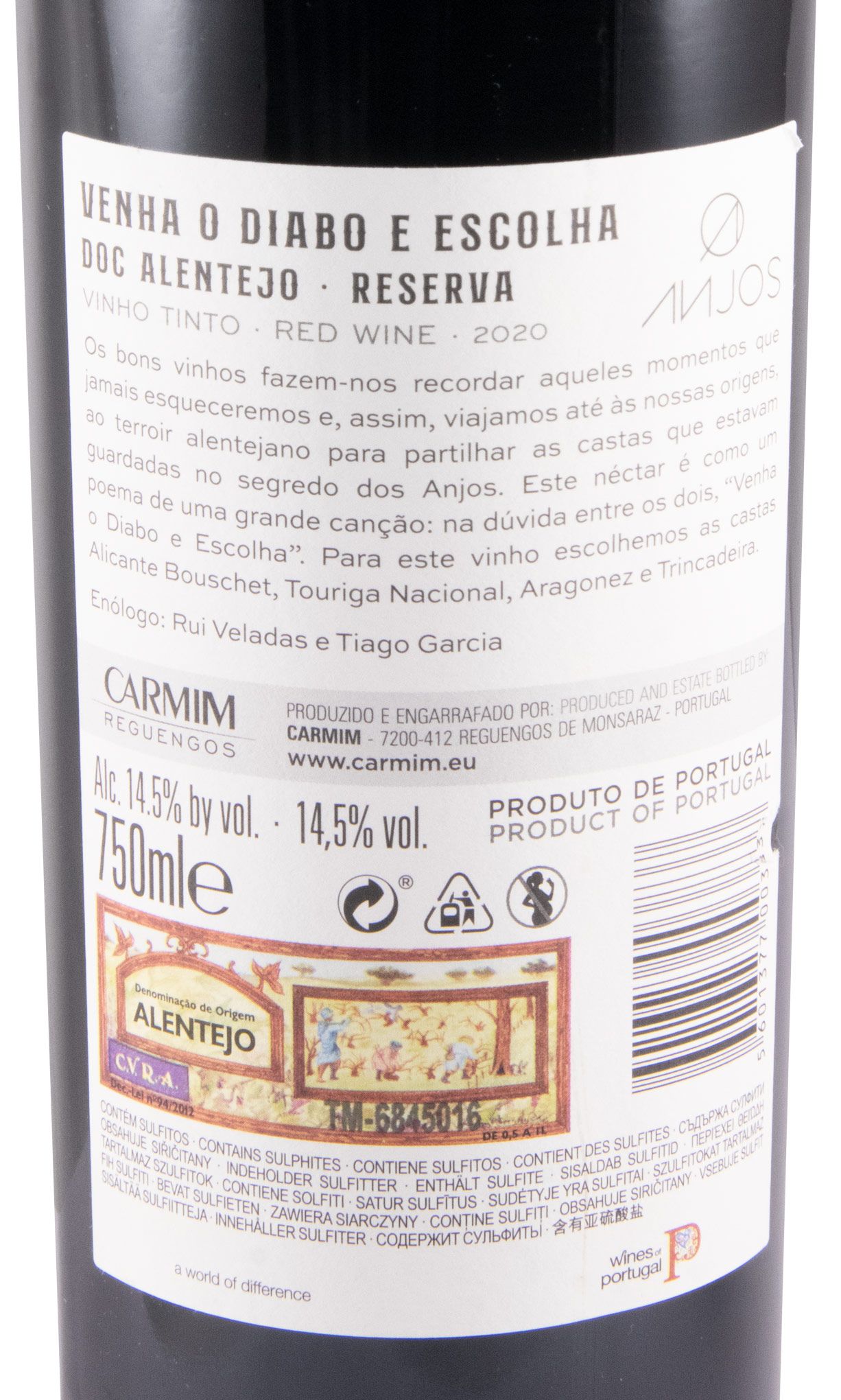 2020 Venha o Diabo e Escolha Reserva tinto