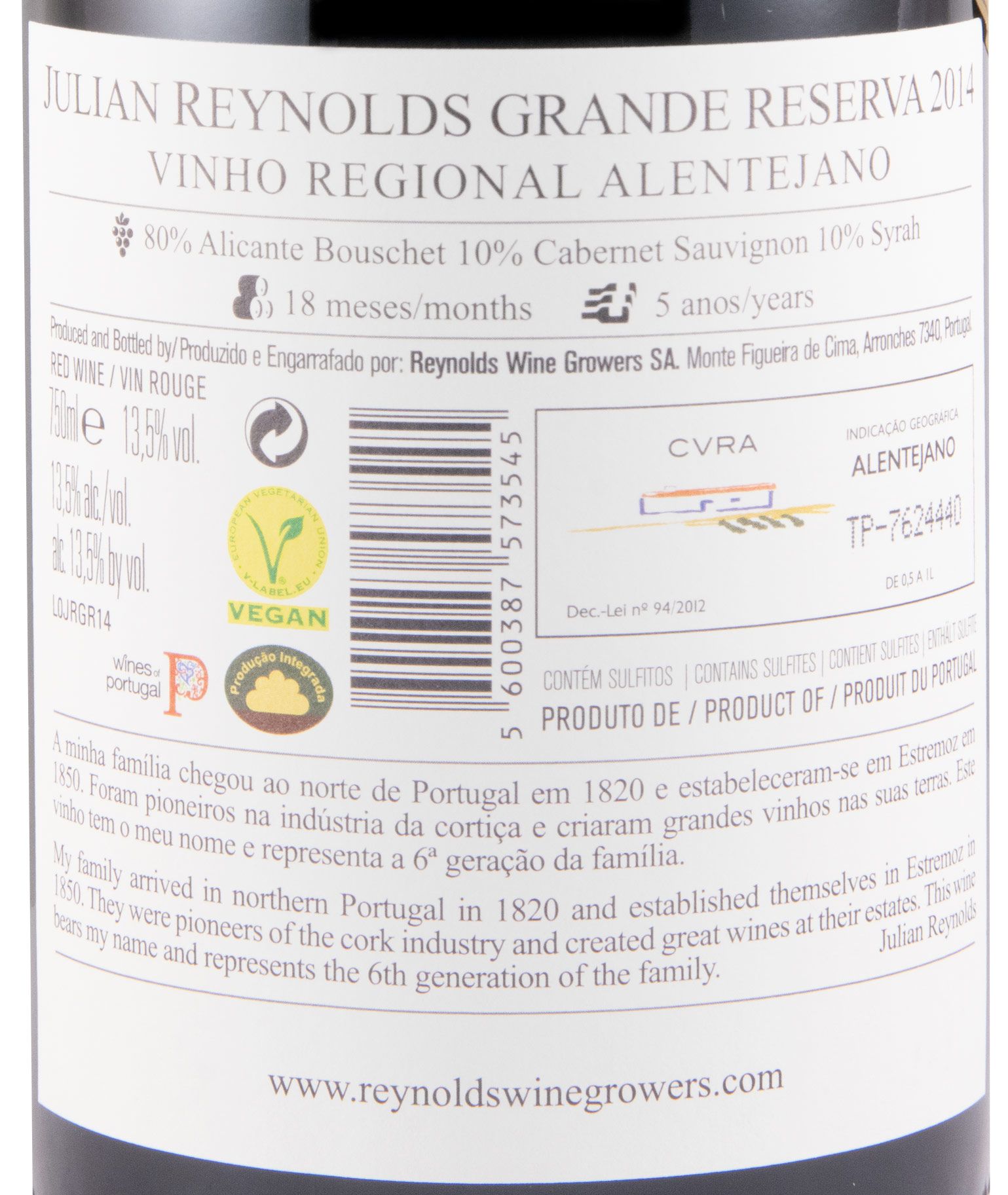 2014 Julian Reynolds Grande Reserva tinto