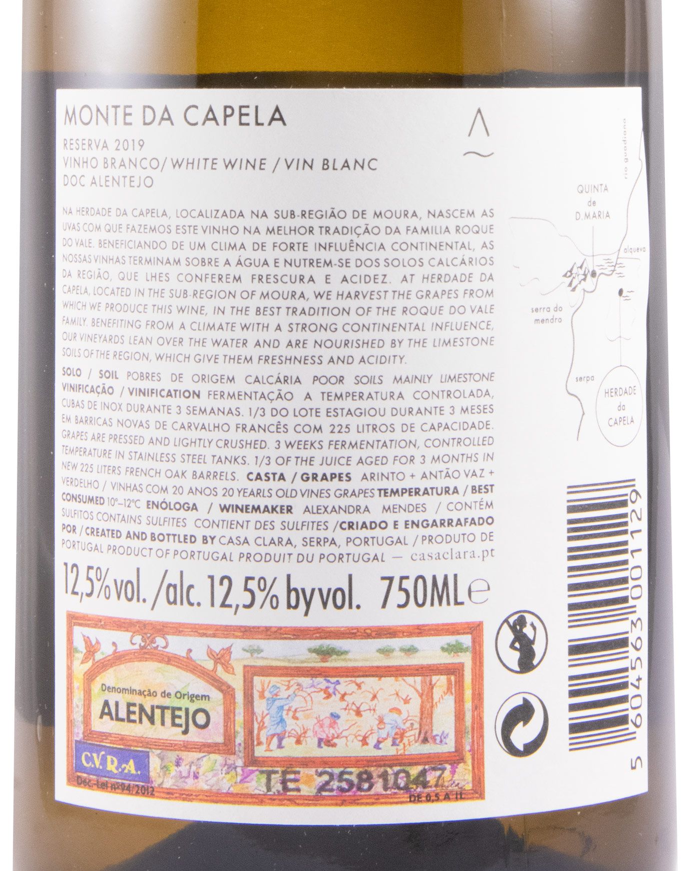 2019 Monte da Capela Reserva branco (rótulo danificado)
