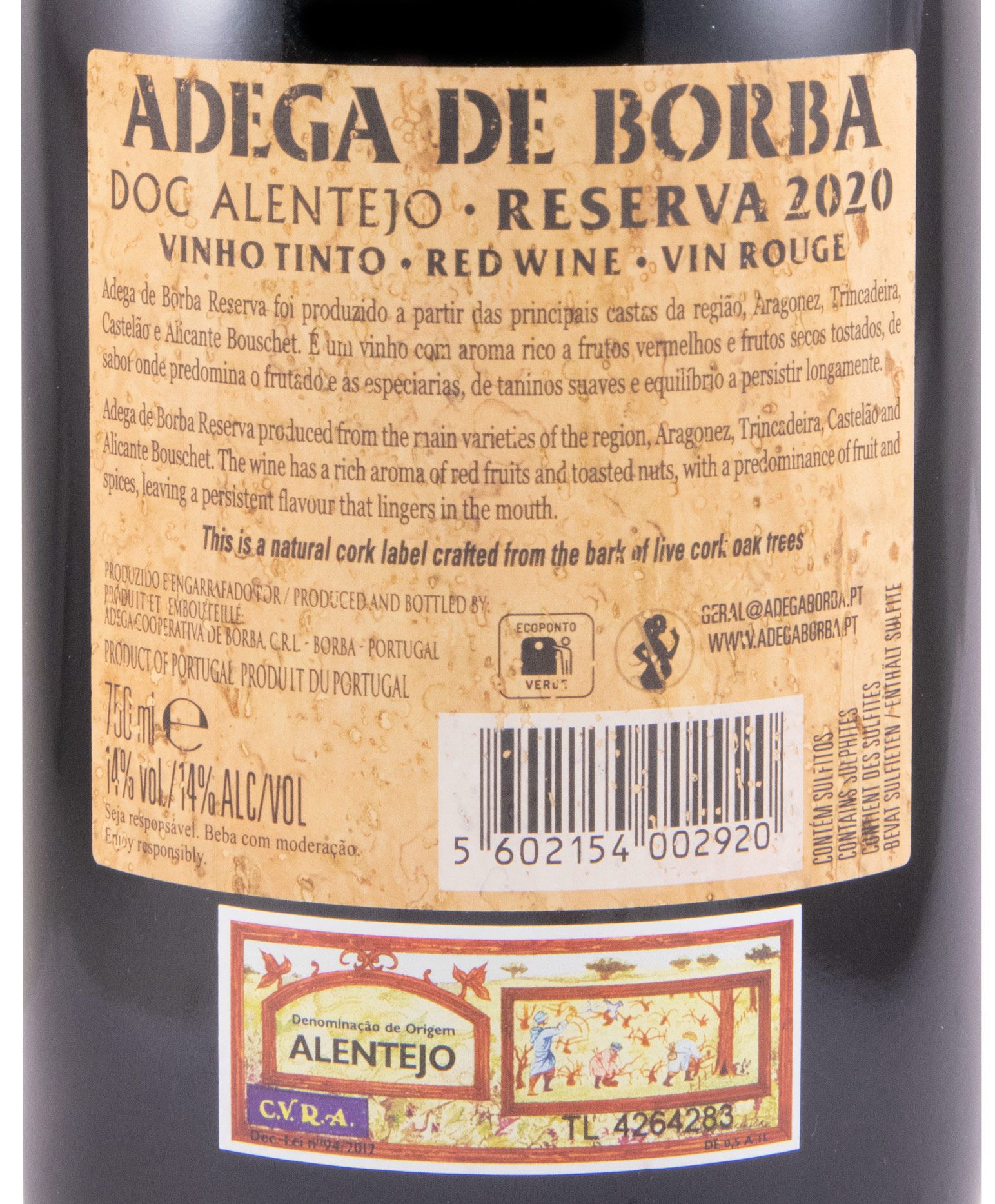 2020 Borba Reserva red (cork label)