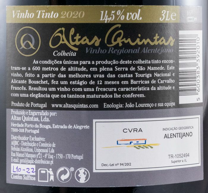 2020 Altas Quintas red 3L