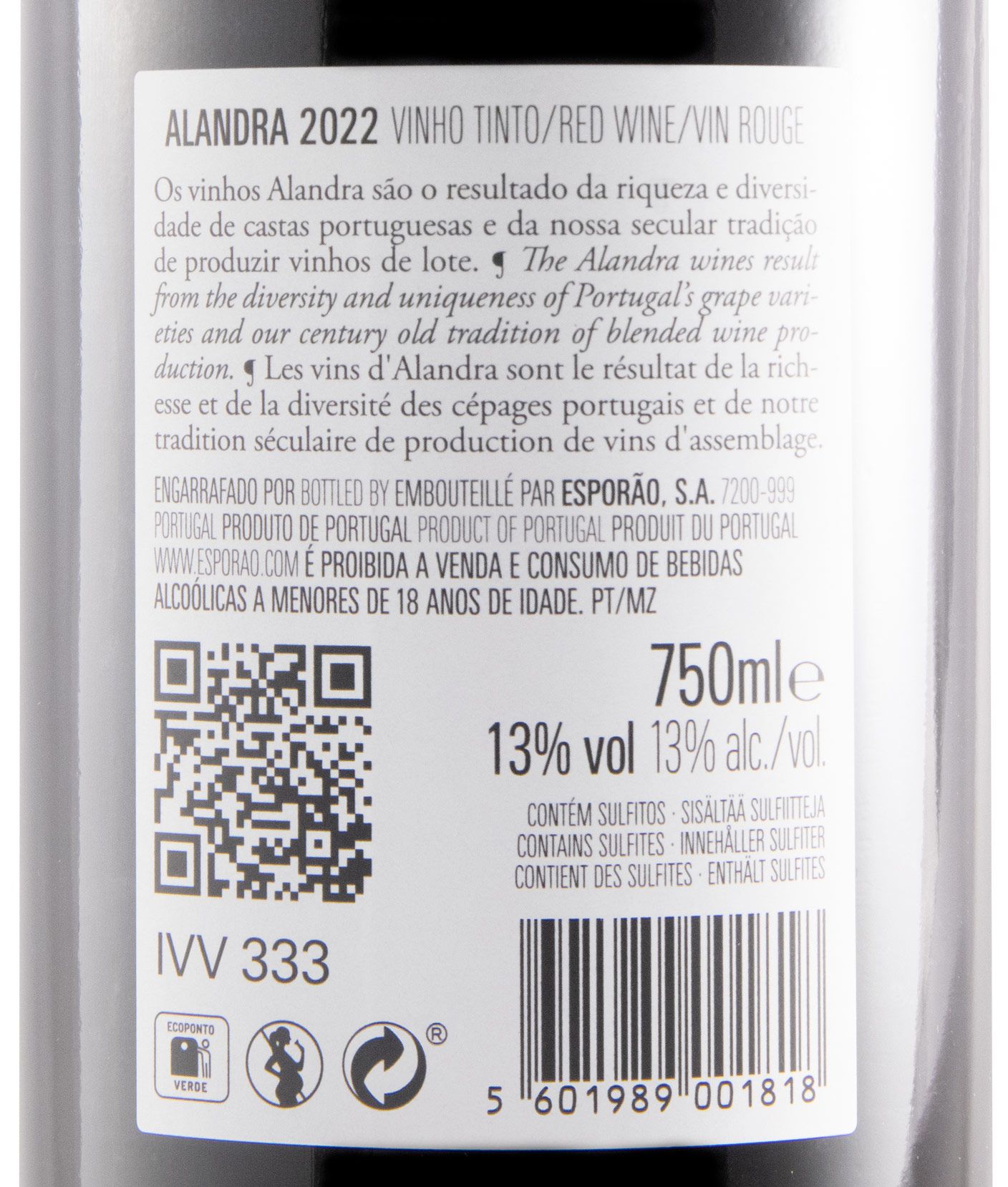 2022 Esporão Alandra tinto