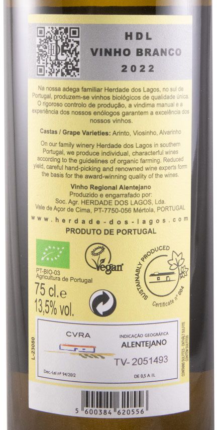 2022 Herdade dos Lagos HDL organic white