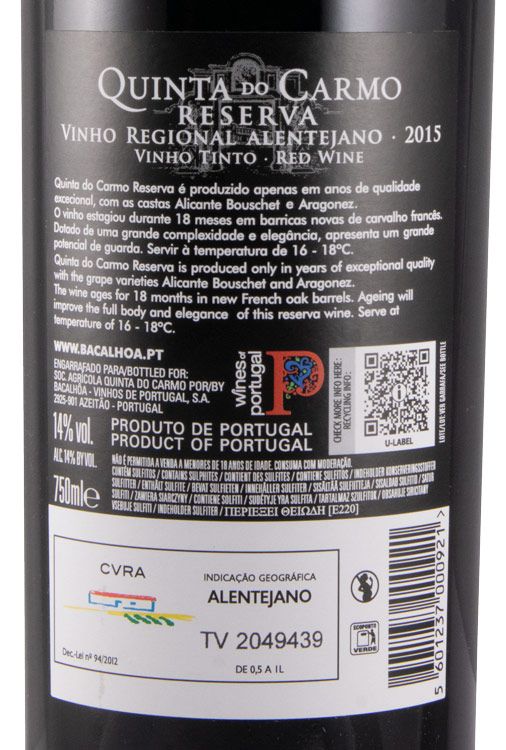 2015 Quinta do Carmo Reserva tinto