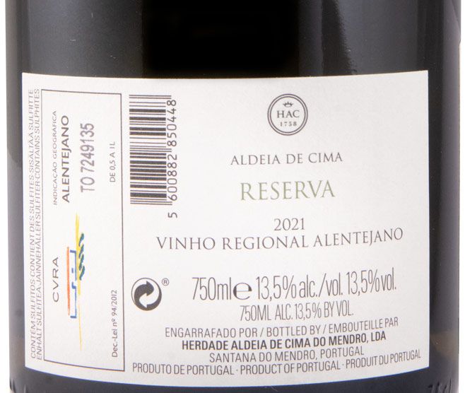2021 Herdade Aldeia de Cima Reserva white