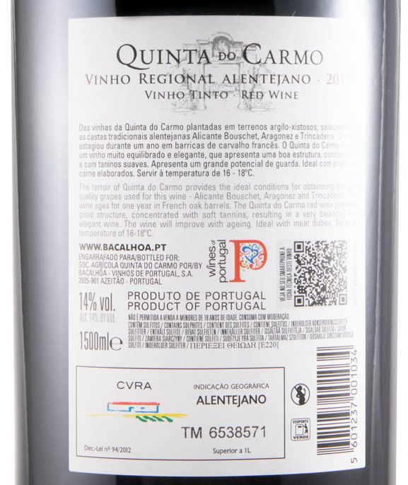 2018 Quinta do Carmo tinto 1,5L