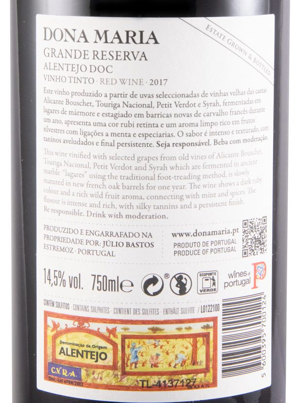 2017 Júlio Bastos Dona Maria Grande Reserva red