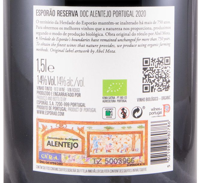 2020 Esporão Reserva organic red 1.5L