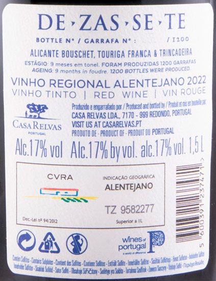 2022 Casa Relvas Dezassete red 1.5L