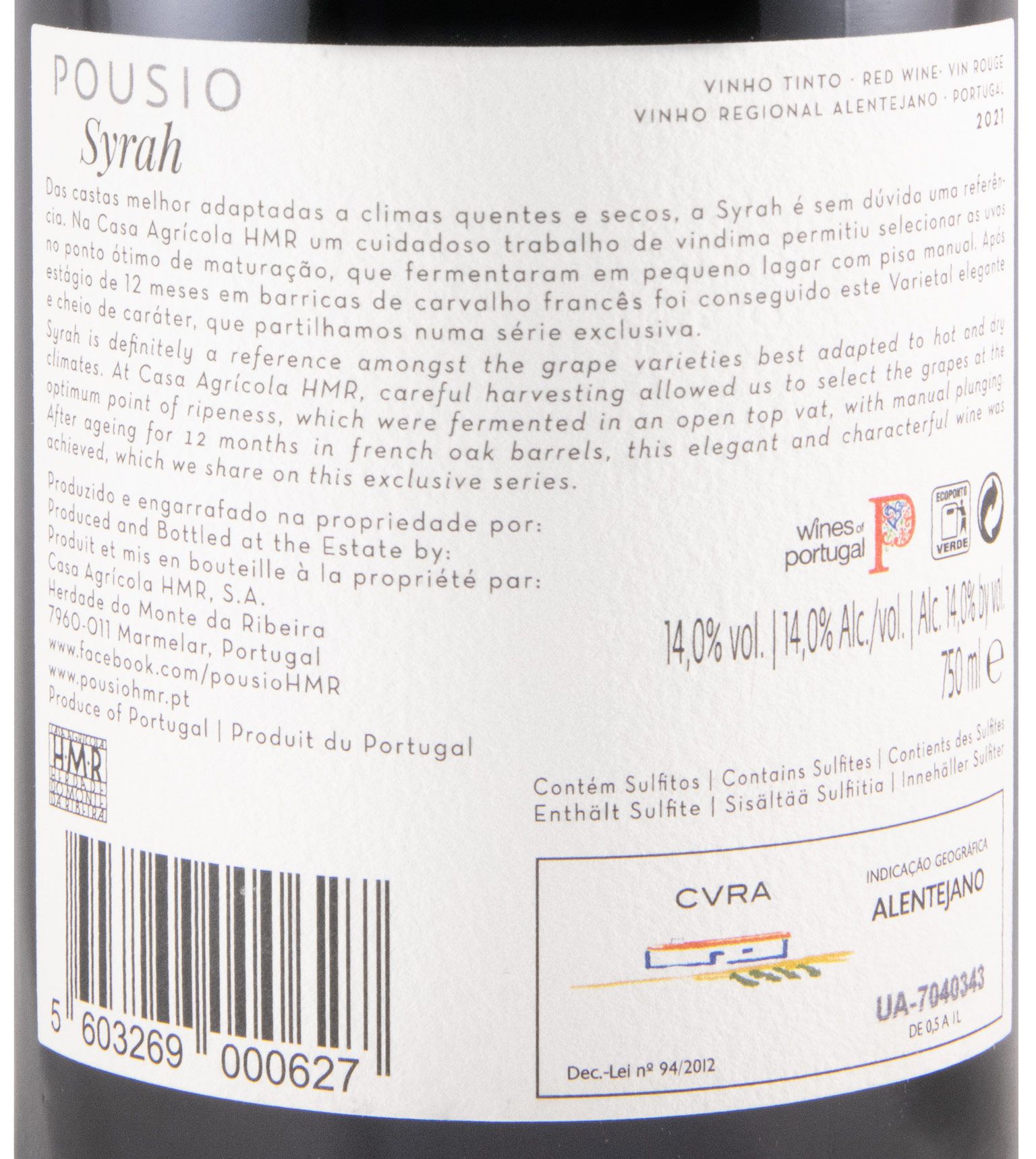 2021 Pousio Syrah tinto