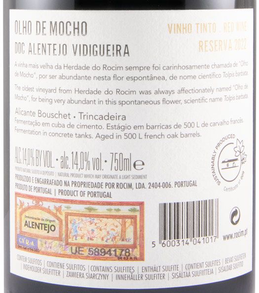 2022 Herdade do Rocim Olho de Mocho Reserva tinto