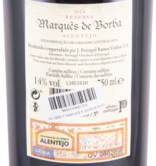 2014 João Portugal Ramos Marquês de Borba Reserva tinto
