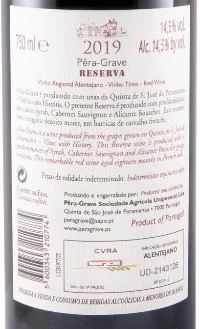 2019 Pêra-Grave Reserva red