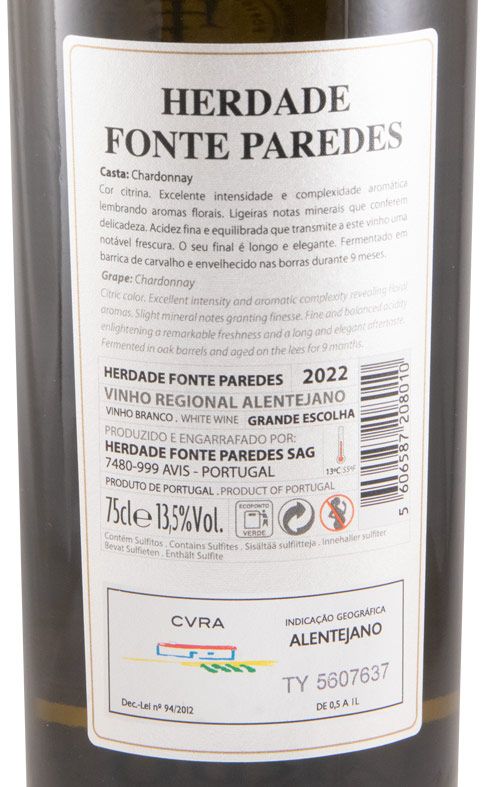 2022 Herdade Fonte Paredes Grande Escolha branco