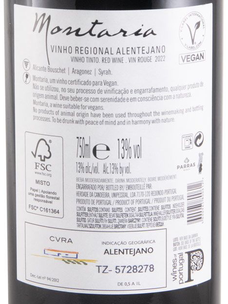 2022 Herdade da Candeeira Montaria Vegan tinto