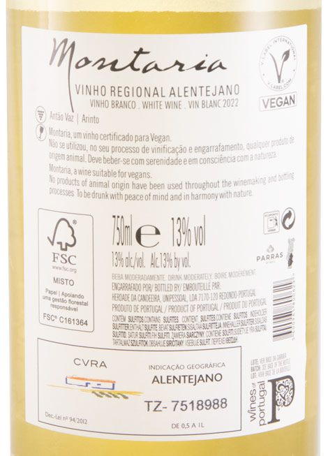 2022 Herdade da Candeeira Montaria Vegan branco
