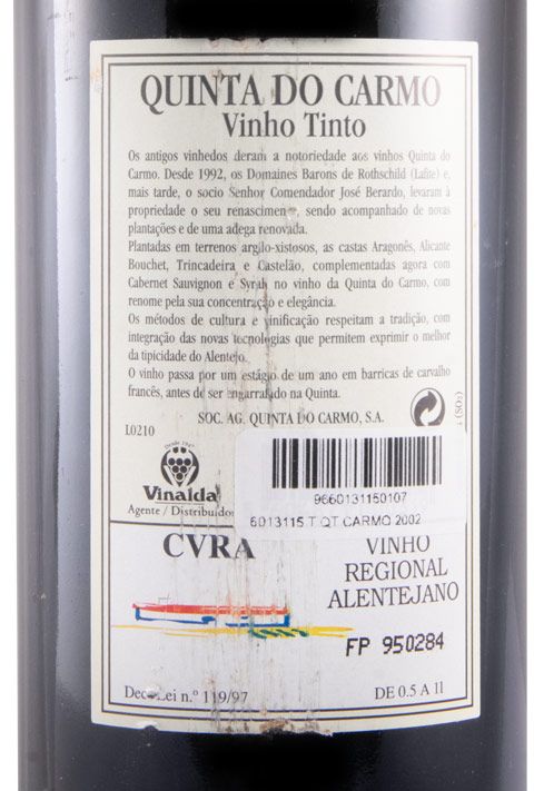 2002 Quinta do Carmo red
