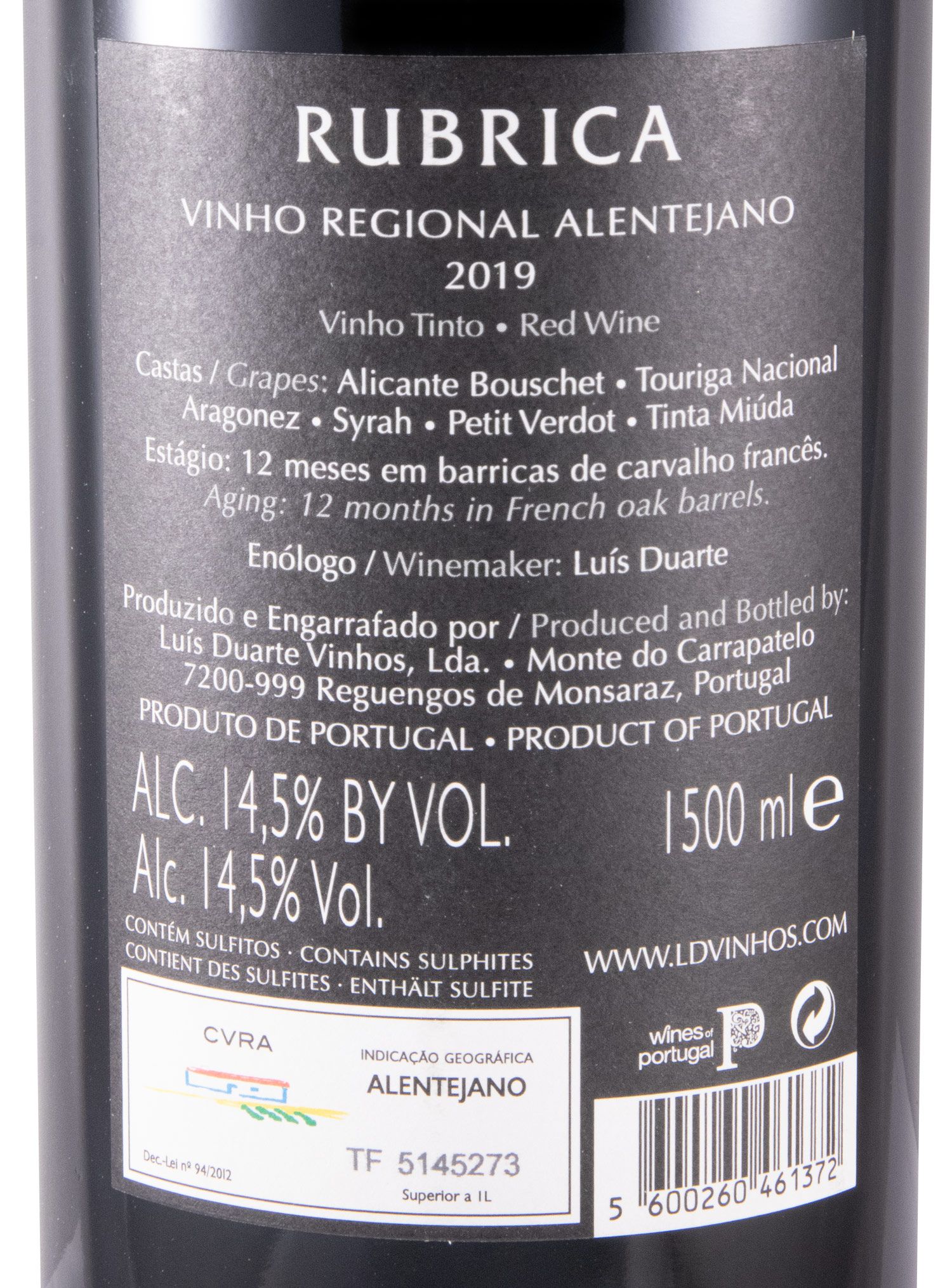 2019 Rubrica tinto 1,5L