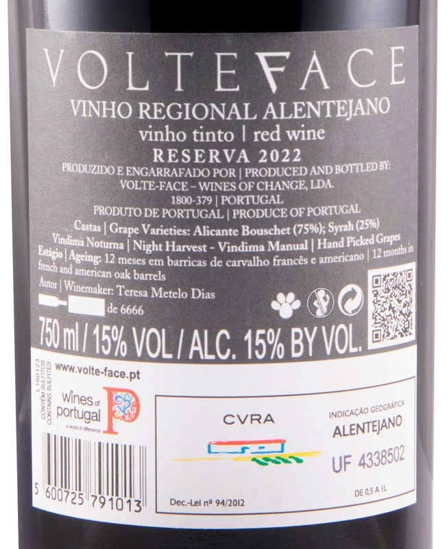 2022 Volteface Reserva tinto