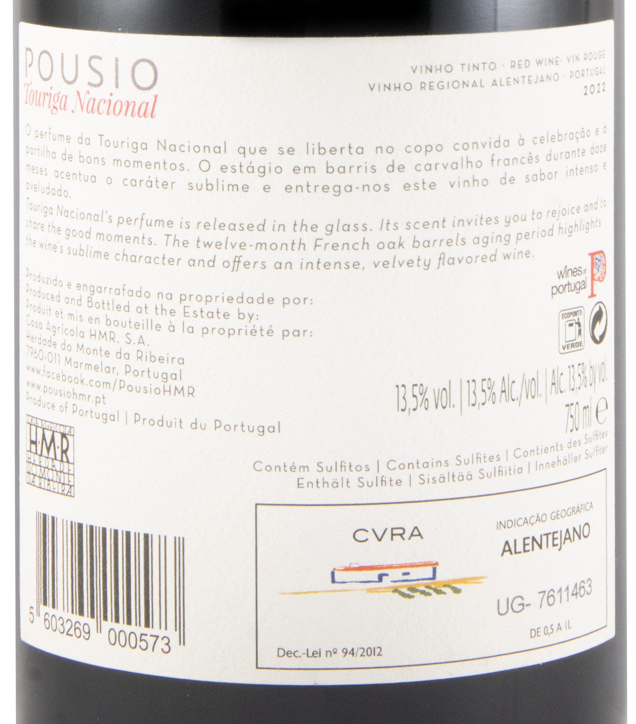 2022 Pousio Touriga Nacional Limited Edition red