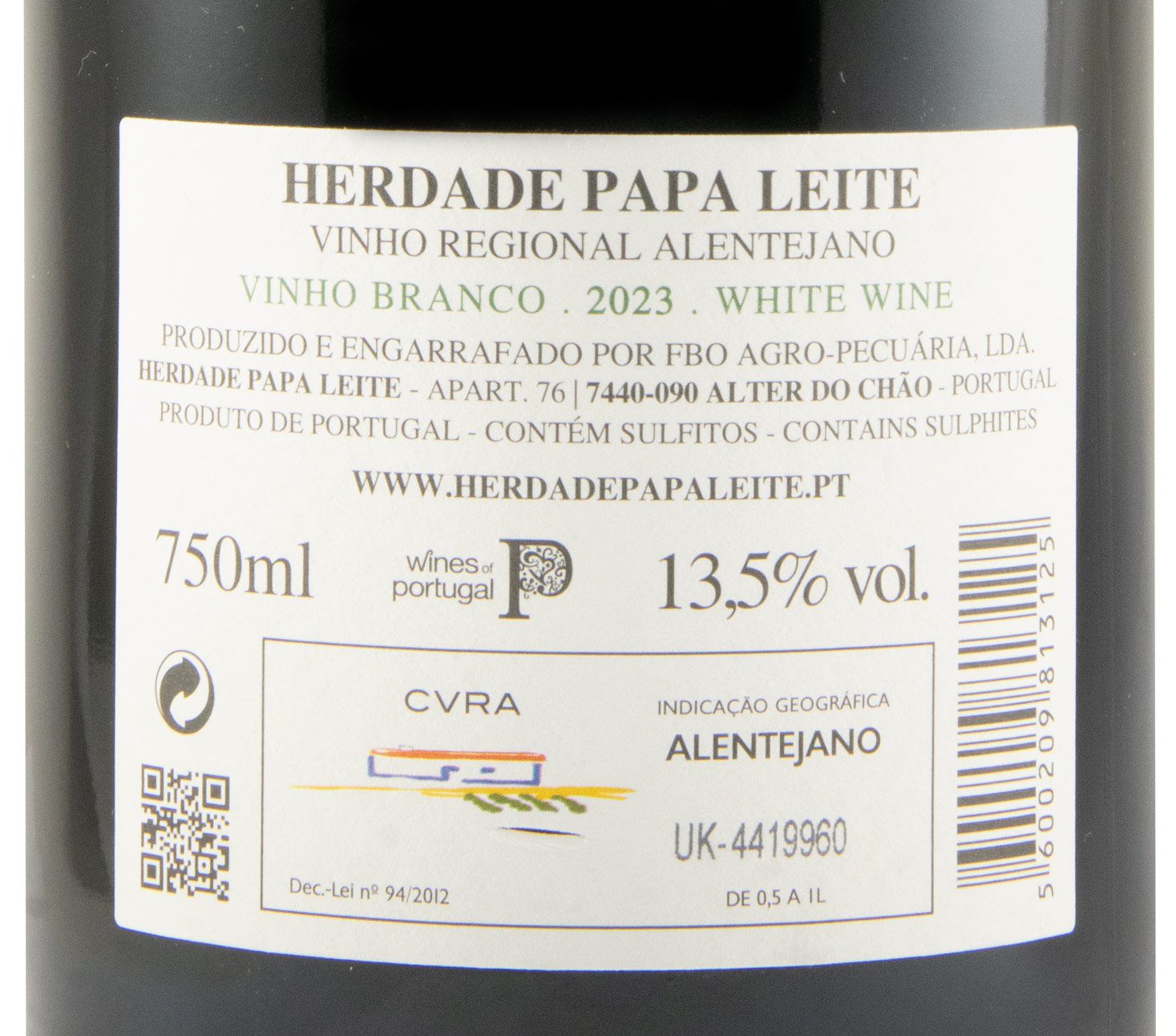 2023 Herdade Papa Leite Pacto do Diabo branco