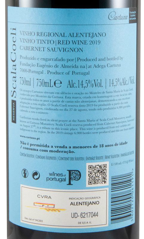 2019 Scala Coeli Cabernet Sauvignon Reserva tinto