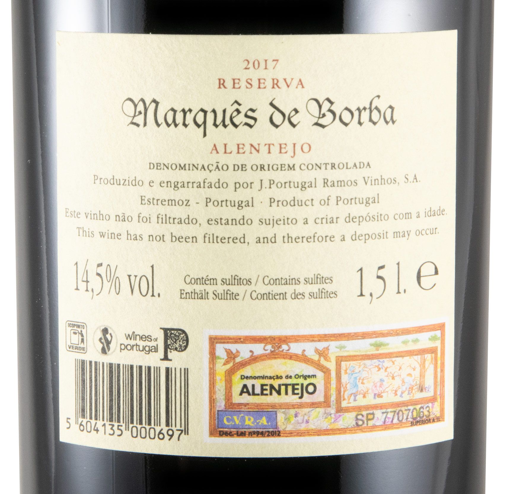 2017 João Portugal Ramos Marquês de Borba Reserva tinto 1,5L