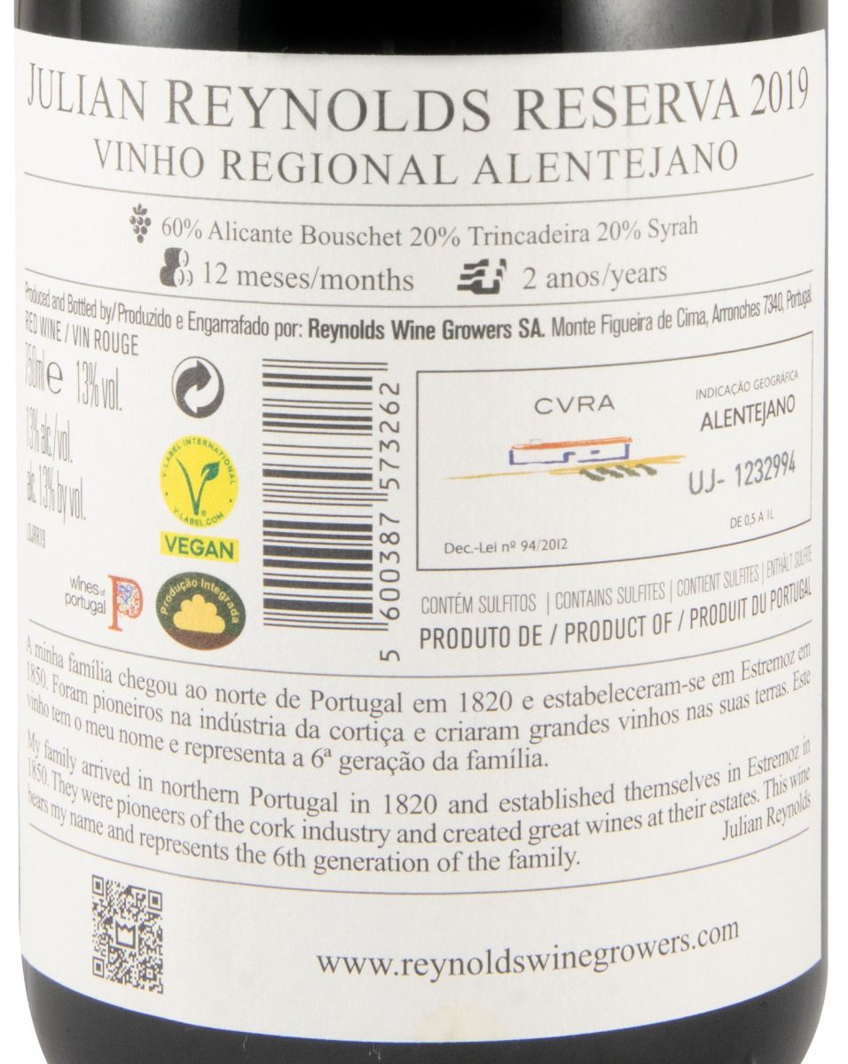 2019 Julian Reynolds Reserva red