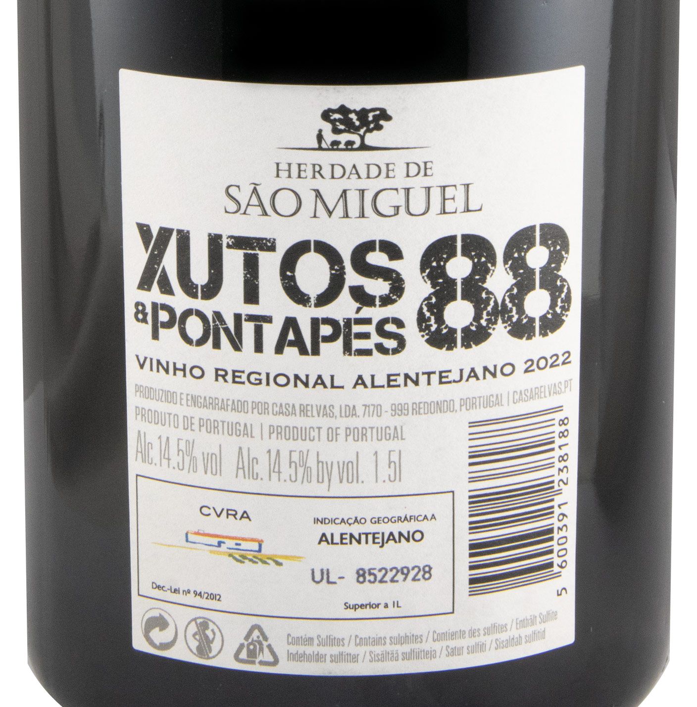 2022 Herdade de São Miguel Xutos & Pontapés 88 tinto 1,5L