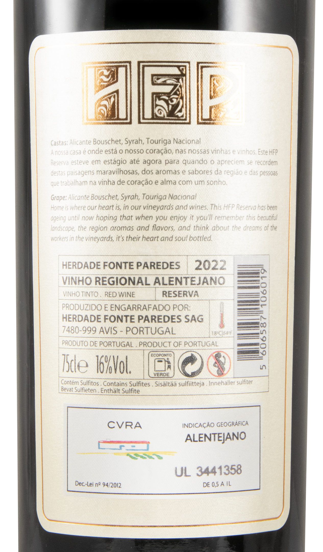 2022 Herdade Fonte Paredes Reserva tinto